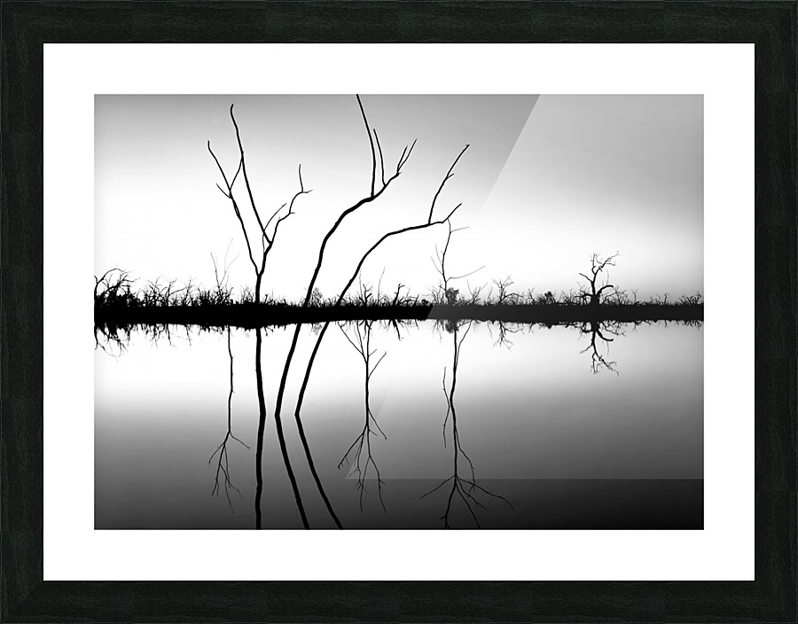 Sunset Reflections B W Picture Frame print