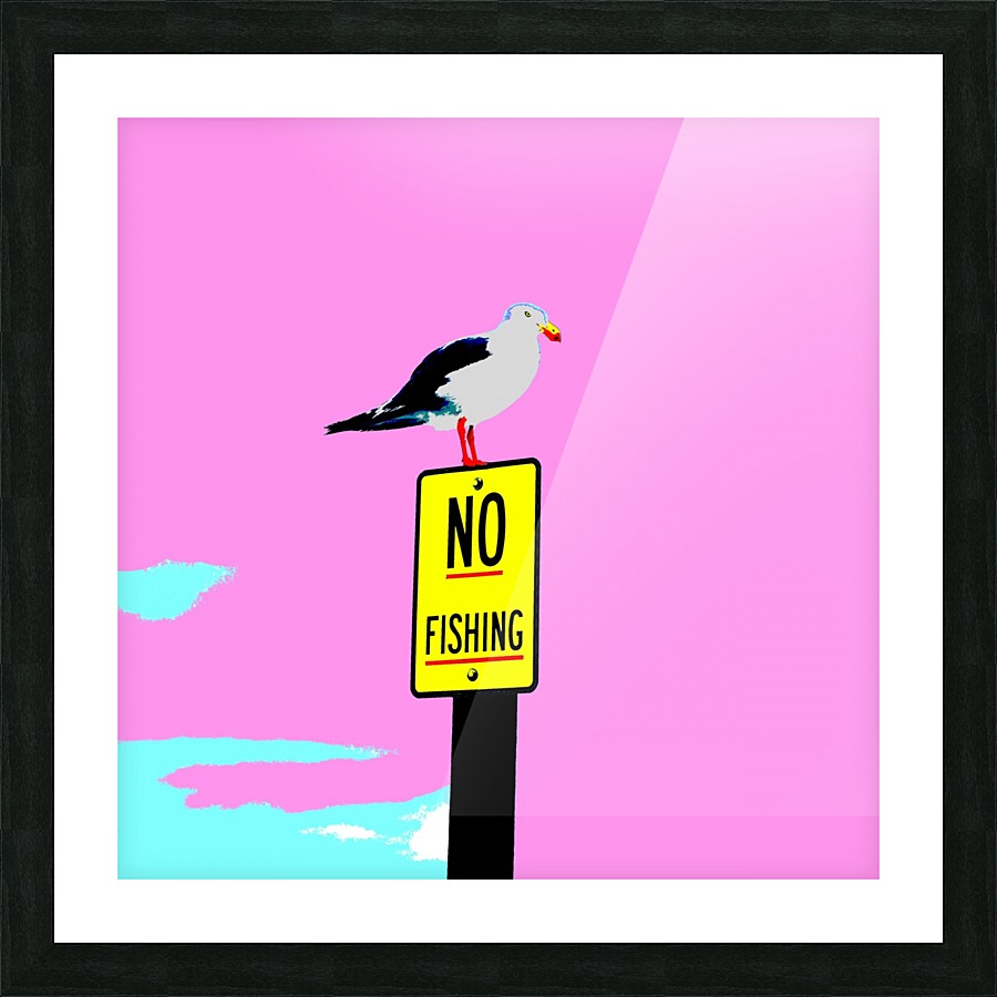 NO Fishing - Pink Picture Frame print