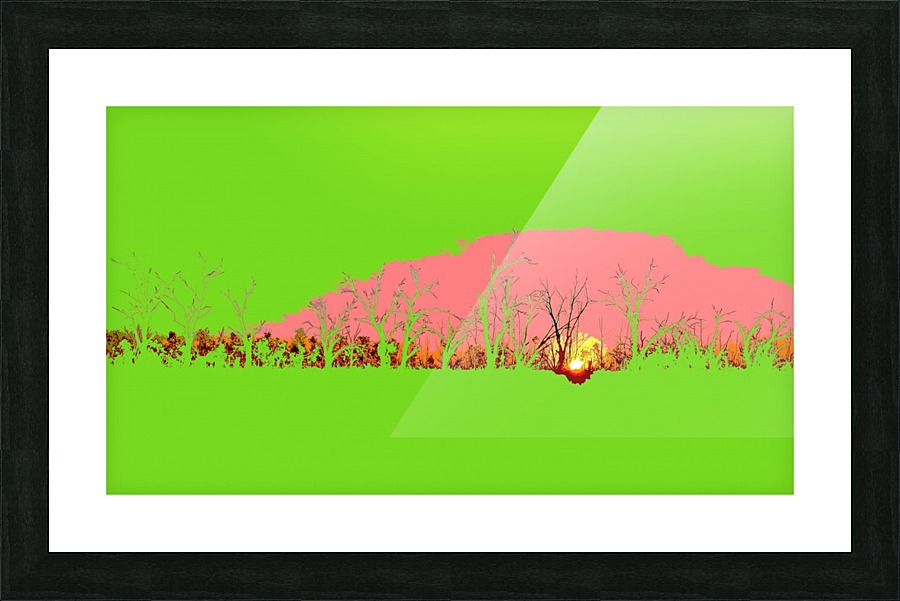 Lake Sunset - Green Picture Frame print