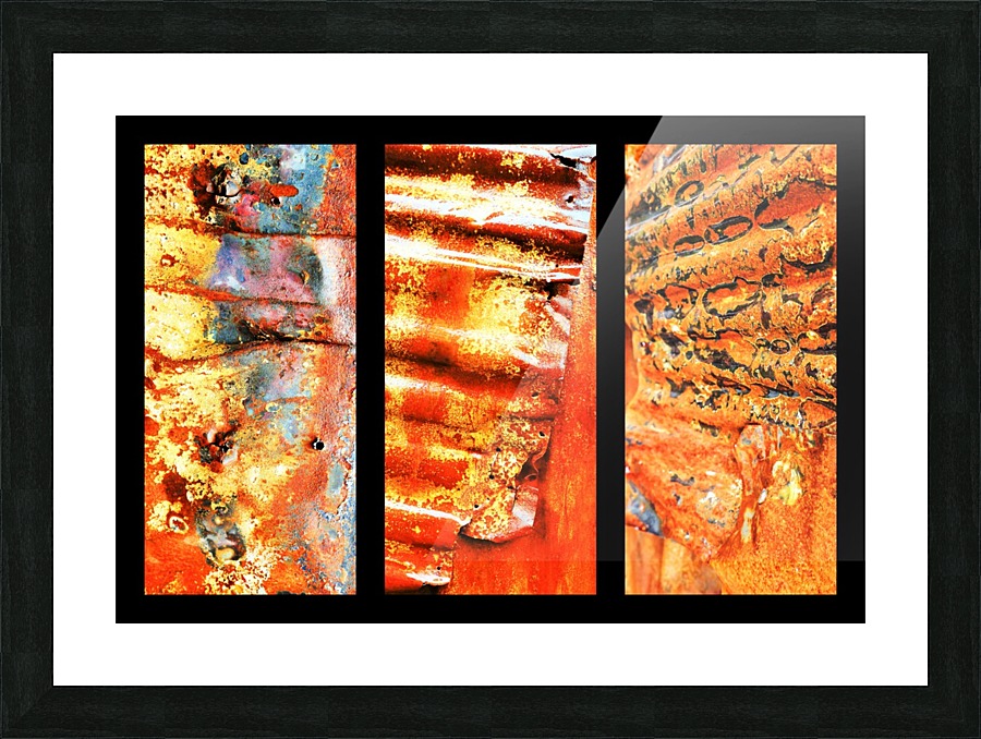 Corrugated Iron Triptych 1 Picture Frame print