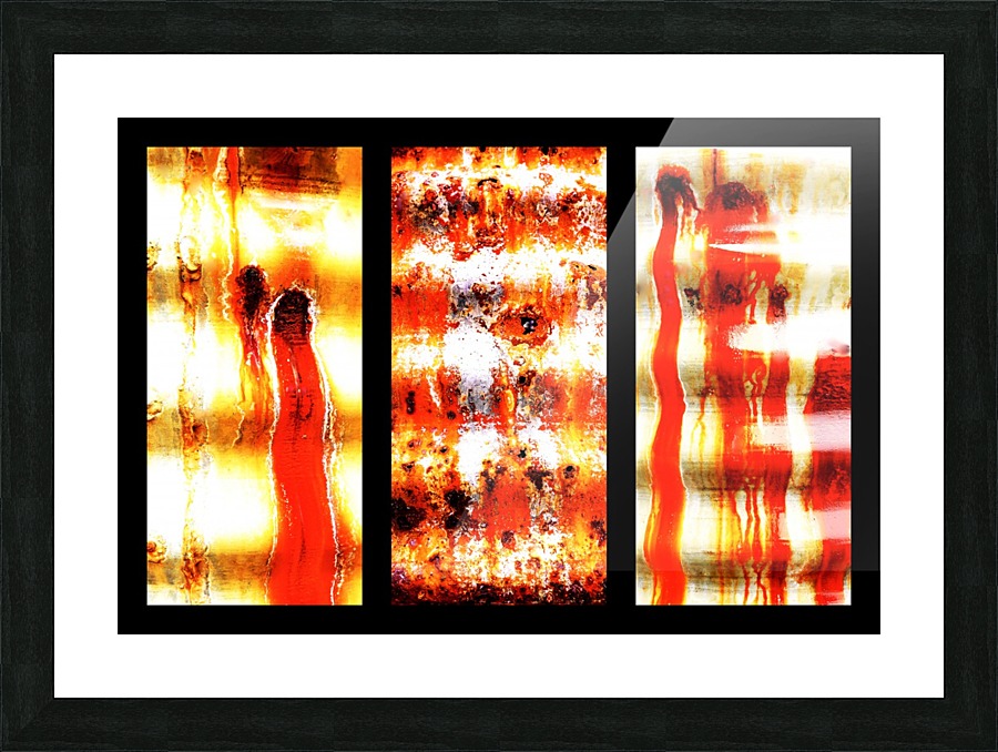 Corrugated Iron Triptych 2 Picture Frame print