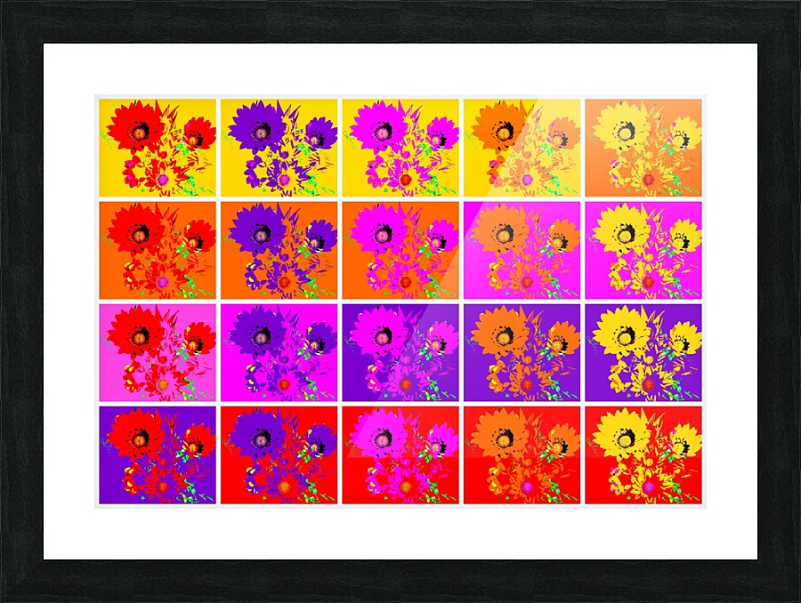 Rainbow Flowers - Collage 2 Picture Frame print