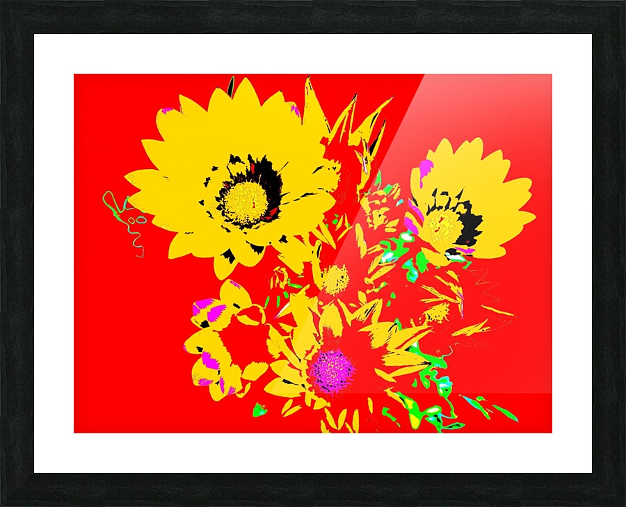 Rainbow Flower - Red Picture Frame print