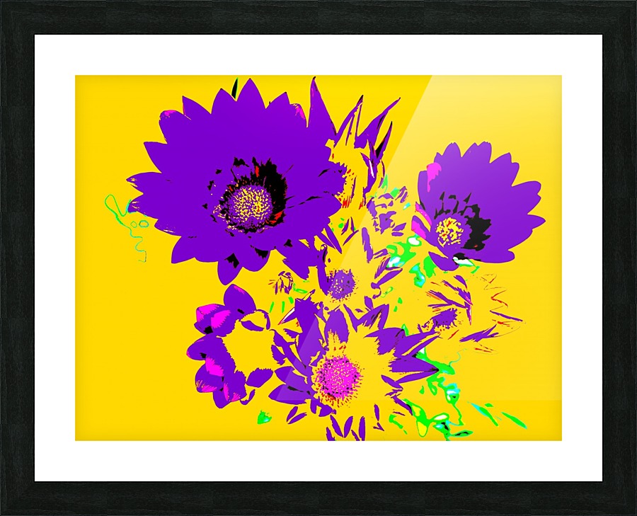 Rainbow Flower - Yellow Picture Frame print