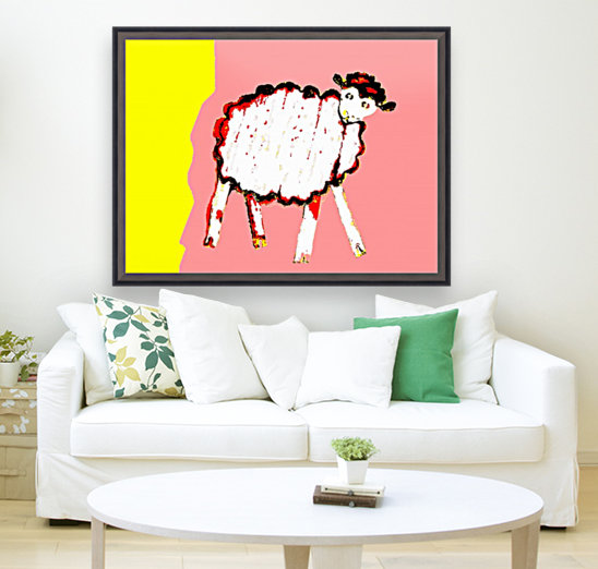 Little Aussie Sheep - Pink Reproduction