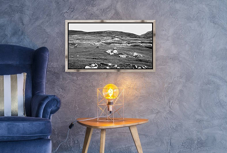 Sheep and Stones - Remote Port in BW by Lexa Harpell