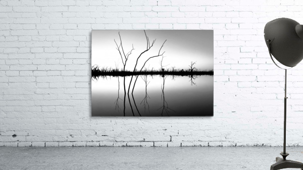 Sunset Reflections B W Wall Preview