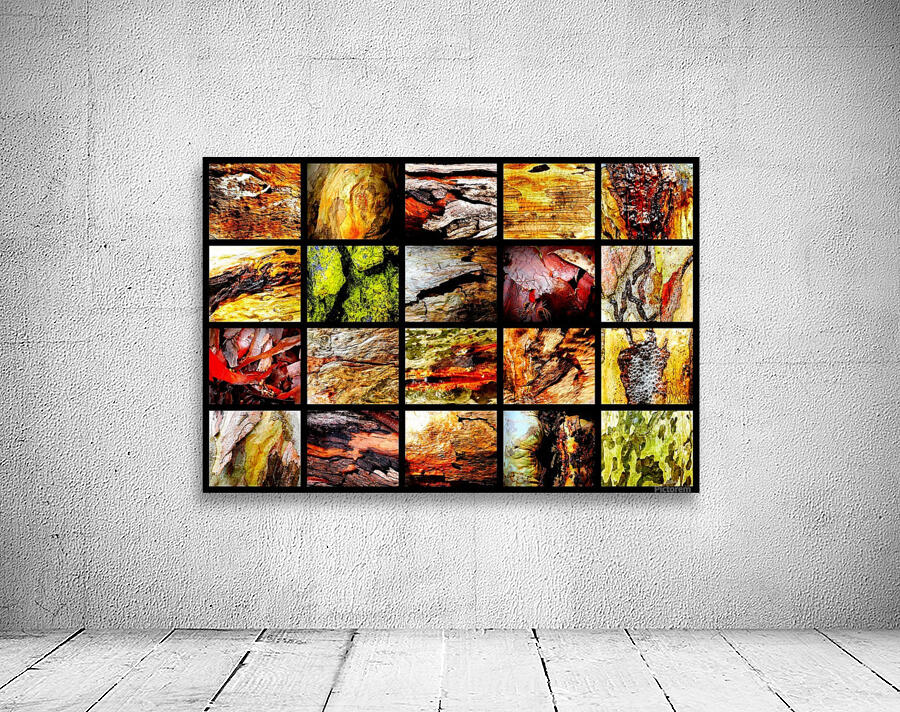 Wet Tree Bark Montage Wall Preview