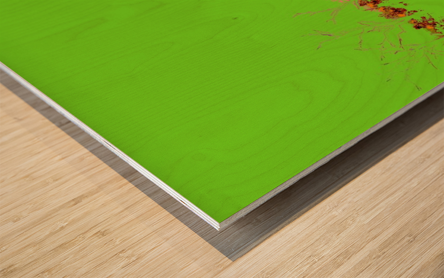 Lake Sunset - Green Wood print