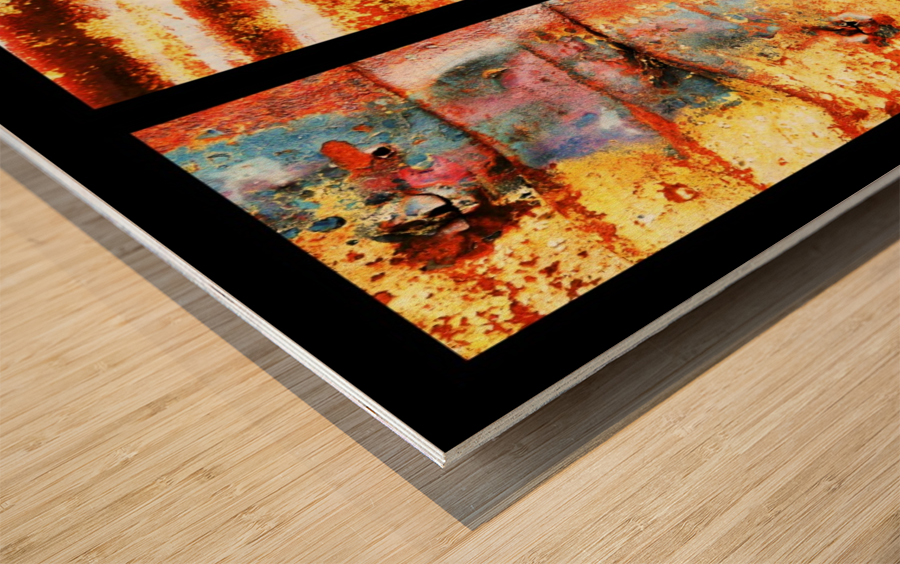 Corrugated Iron Triptych 1 Wood print