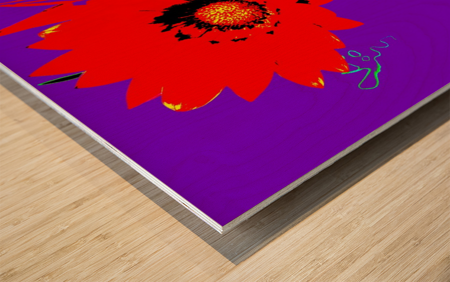 Rainbow Flower - Purple Wood print