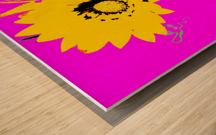 Rainbow Flower - Pink Wood print