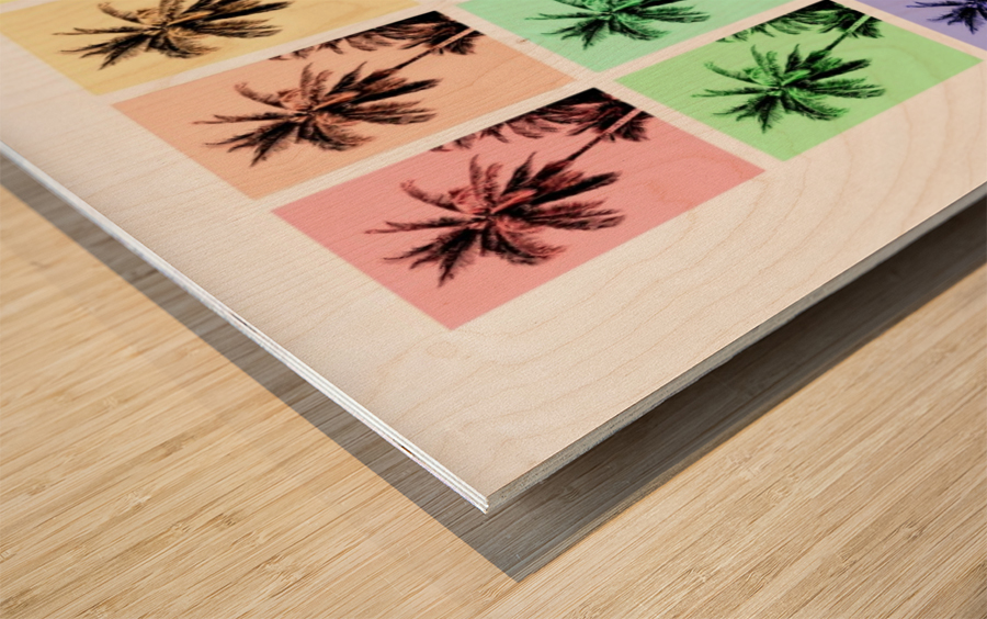 Palm Tree Collage 2 Wood print