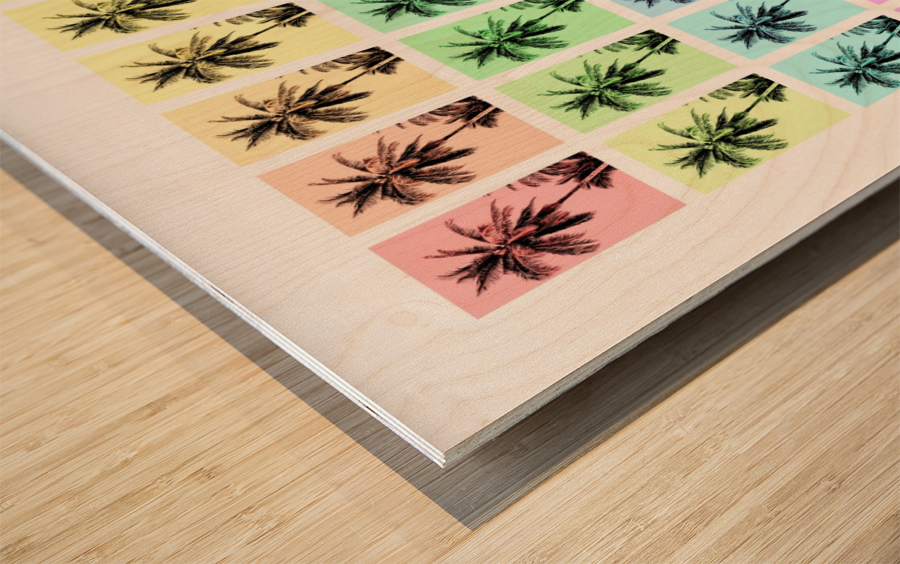 Palm Tree Collage 3 Wood print