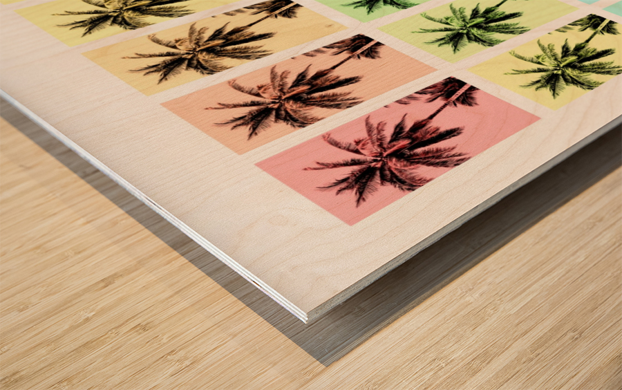 Palm Tree Collage 4 Wood print