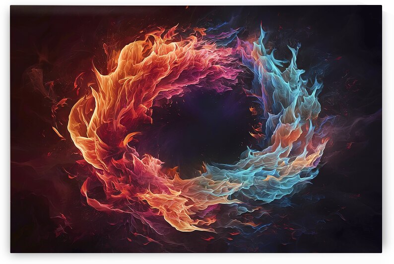 A mesmerizing abstract painting featuring a chaot by Mitica Mihaila