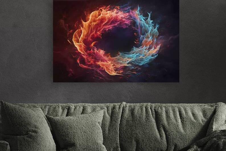 A mesmerizing abstract painting featuring a chaot by Mitica Mihaila