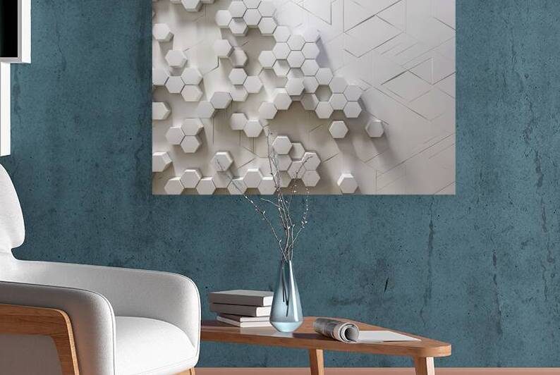 A stunning 3D rendering of a hexagonal tile mosai by Mitica Mihaila