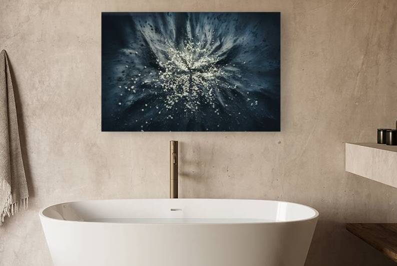 dark surface with an intriguing pattern of scatte by Mitica Mihaila