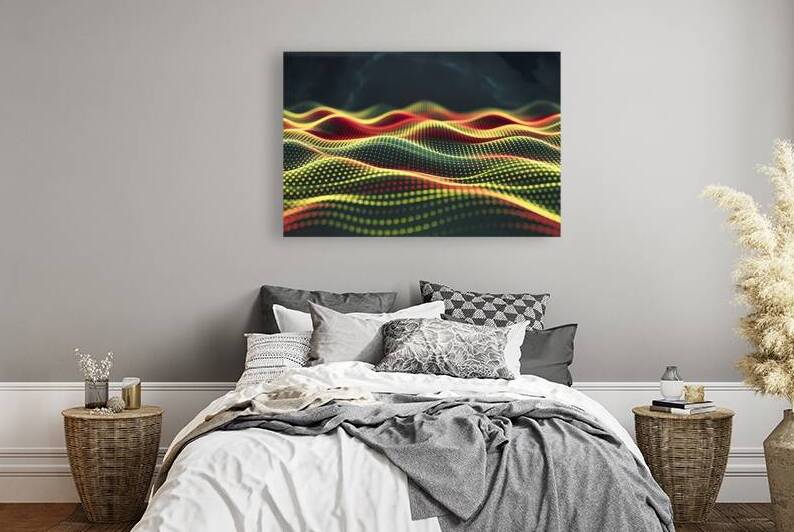A vibrant and dynamic abstract artwork featuring by Mitica Mihaila