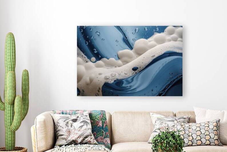 intricate pattern of white foam bubbles and dropl by Mitica Mihaila