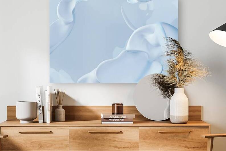 A stunning abstract painting featuring a soothing by Mitica Mihaila