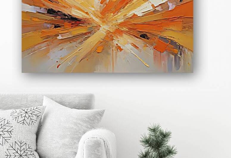 A vibrant abstract painting featuring a mesmerizi by Mitica Mihaila