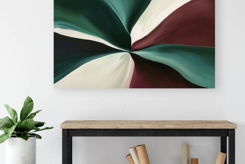 A vibrant abstract painting featuring bold expres by Mitica Mihaila