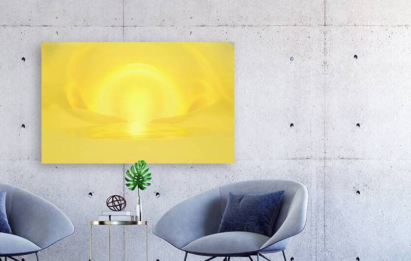 A stunning surreal scene featuring a gradient yel by Mitica Mihaila