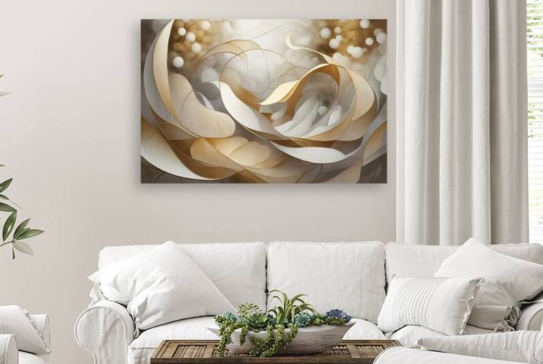 A mesmerizing abstract painting featuring soft sw by Mitica Mihaila