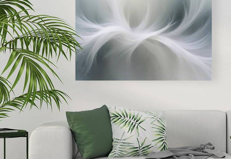 abstract painting featuring delicate swirling sha by Mitica Mihaila