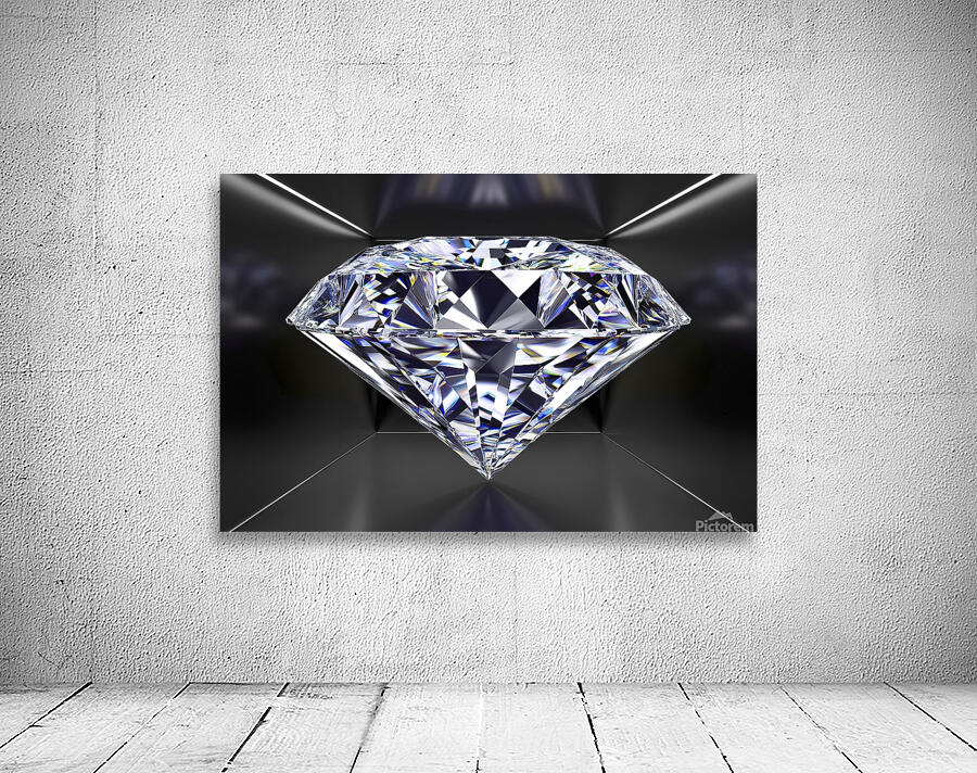 Diamond Stone Rendring A stunning 3D rendering of diamonds 3 by Mitica Mihaila Wall Art