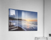 Waves on the Baratti beach at sunset. Tuscany Italy Acrylic Print