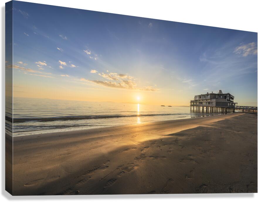 Follonica beach at sunset Canvas Print
