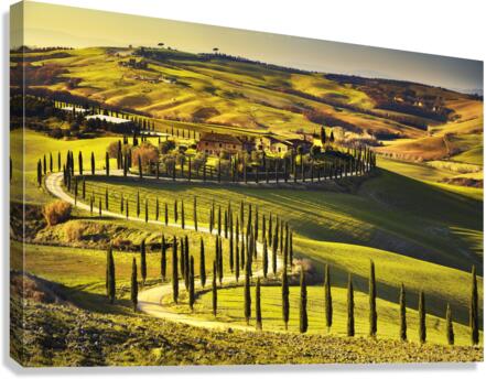 Crete Senesi sunset landscape. Tuscany Canvas Print
