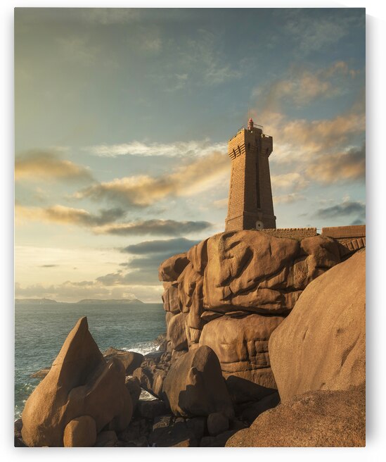 Ploumanach lighthouse sunset in Brittany by Stefano Orazzini