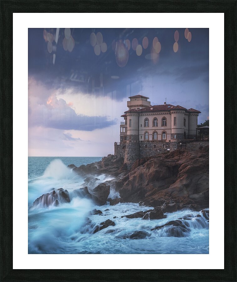 Boccale castle on the rocks and rough sea. Italy Picture Frame print