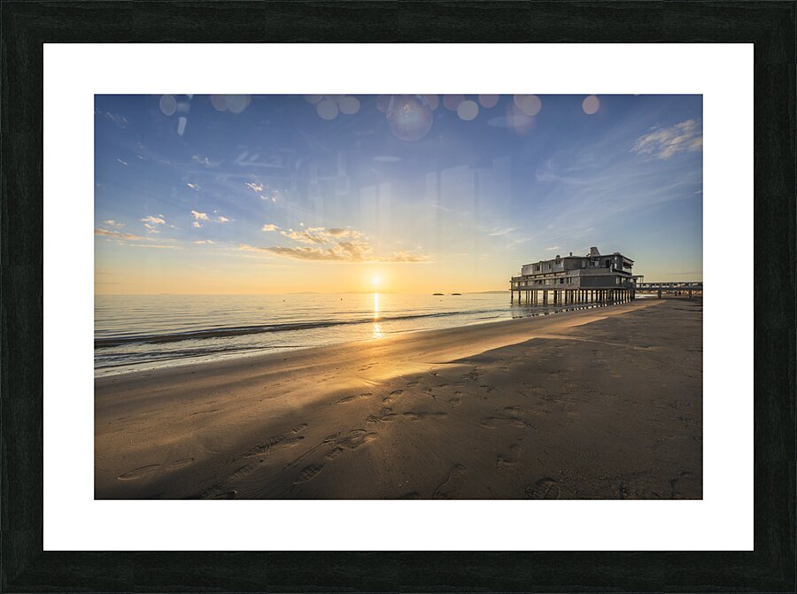 Follonica beach at sunset Picture Frame print