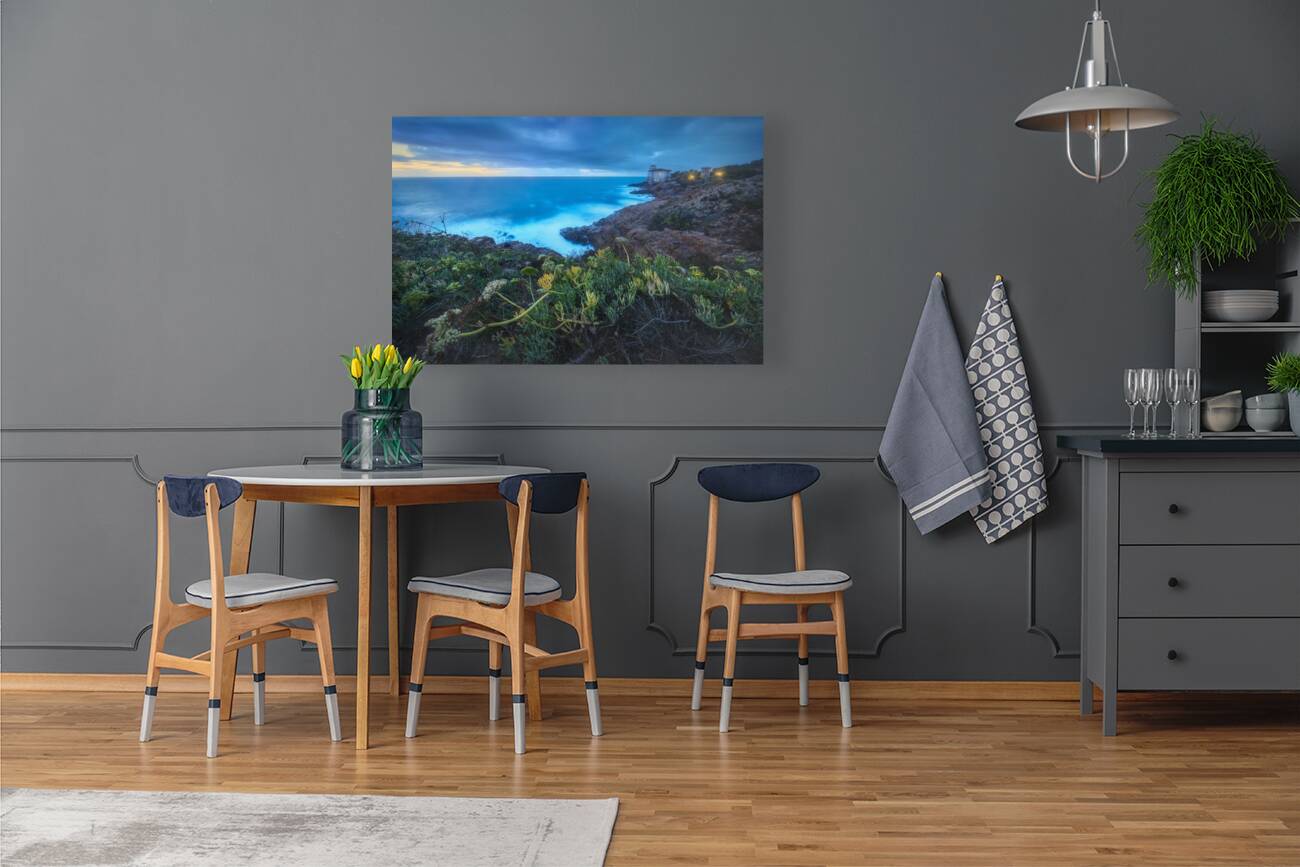 Boccale castle on the rocks rough sea and a plant Reproduction