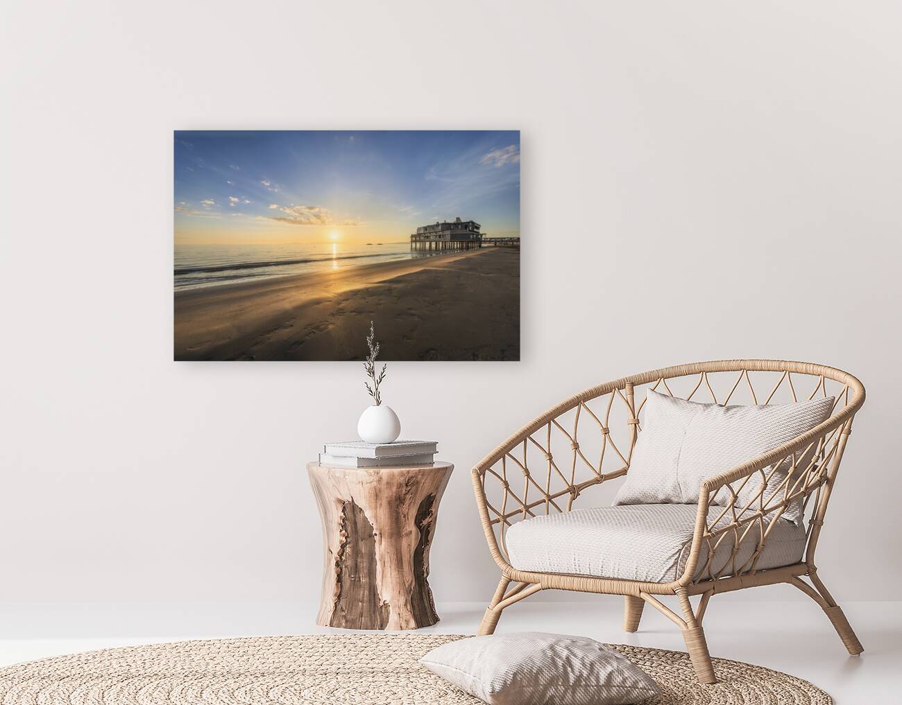 Follonica beach at sunset Reproduction