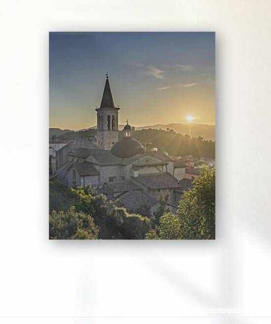 Saint Mary cathedral in Spoleto at sunset. Italy by Stefano Orazzini
