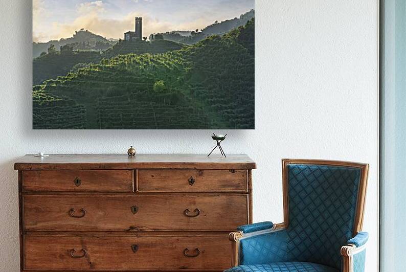 Prosecco Hills vineyards and San Lorenzo church by Stefano Orazzini