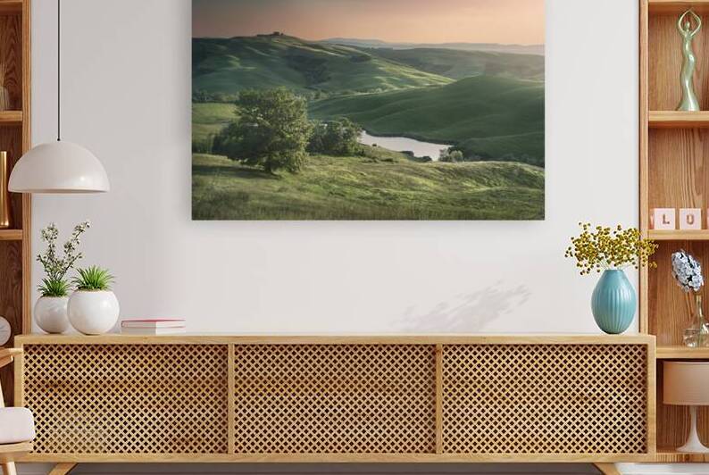 Small lake in the hills of the Crete Senesi. Tuscany  by Stefano Orazzini