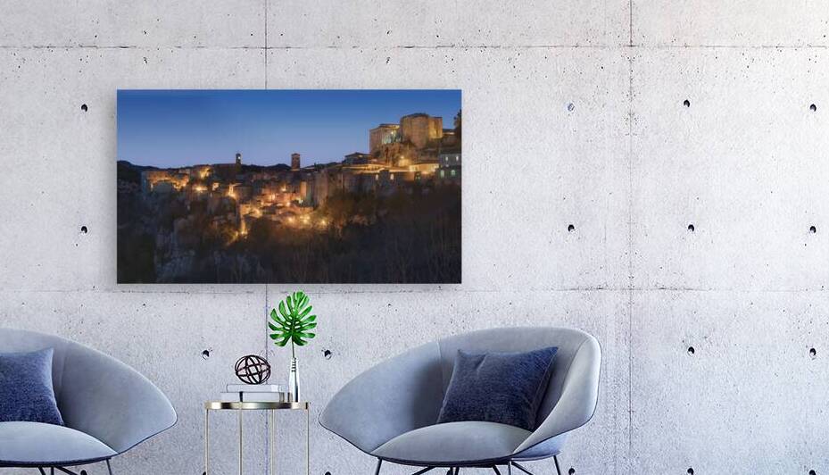 Sorano at Twilight. An Illuminated Medieval Village by Stefano Orazzini