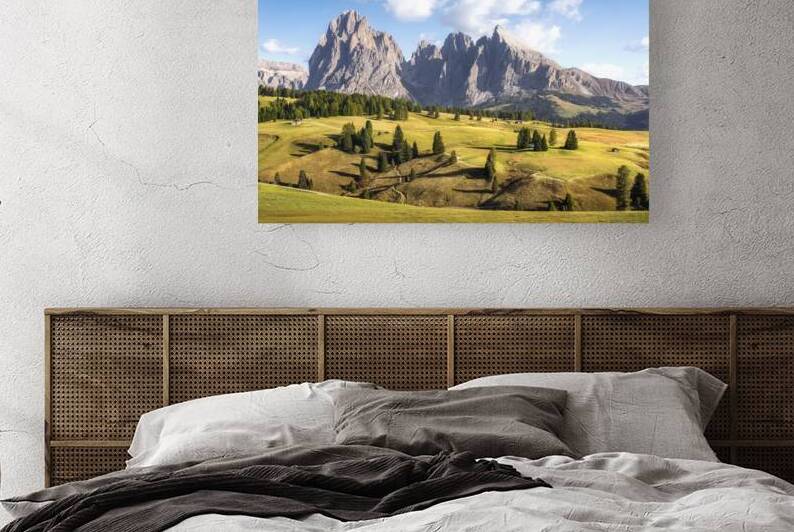 Seiser Alm and Sassolungo mountains in Dolomites by Stefano Orazzini