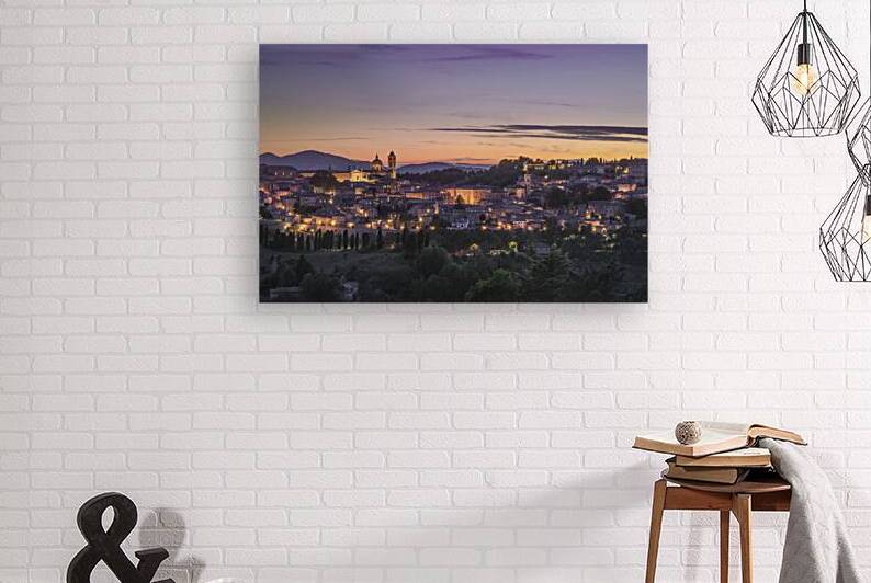 Urbino city skyline after sunset by Stefano Orazzini
