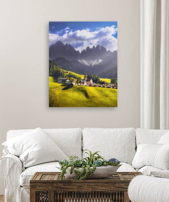 Santa Magdalena and Odle mountains in Dolomites by Stefano Orazzini