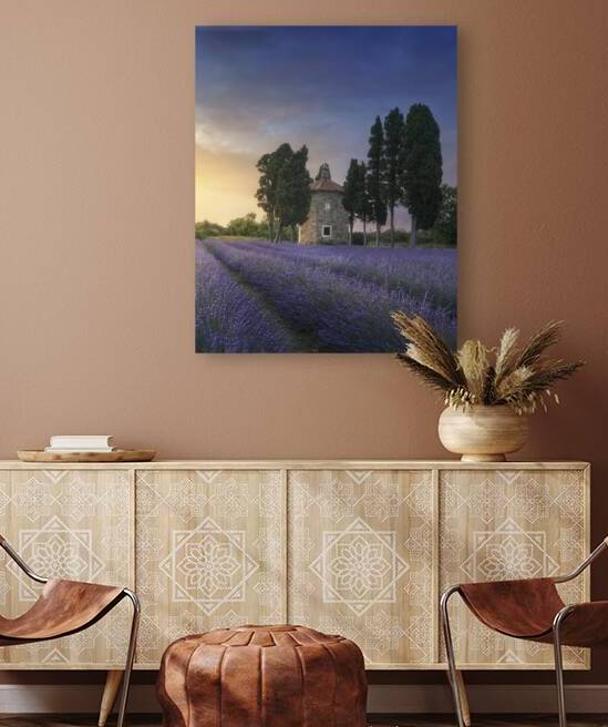 Lavender field and small church. Bolgheri by Stefano Orazzini