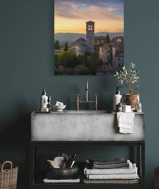 Assisi town and Santa Maria Maggiore church. Umbria Italy by Stefano Orazzini