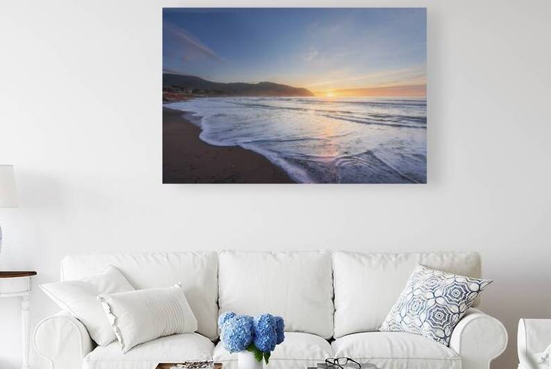 Waves on the Baratti beach at sunset. Tuscany Italy by Stefano Orazzini